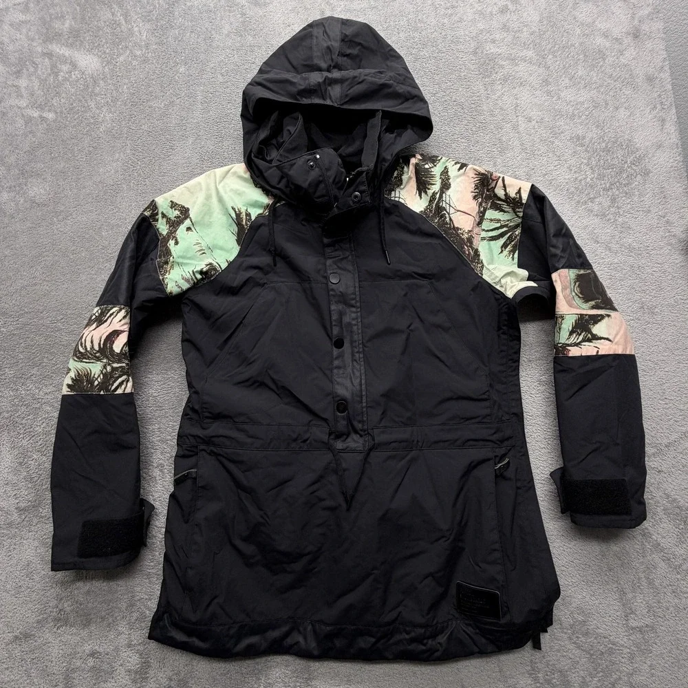 Burton Jacket Womens Small Black Floral Parka Hooded‎ Ski